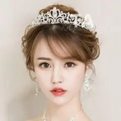ウェディングティアラ結婚式ブライダルヘアアクセサリーパーツシルバー ヘッドドレス