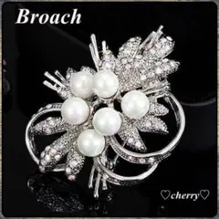 パールブローチ パール6粒 コサージュ ブローチ フォーマル ギフトボックス無し