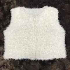 ホワイト ノースリーブ ベスト フリーサイズ