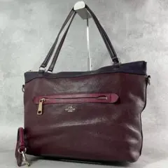 美品 コーチ タイラー カラーブロック 2way トート ショルダーバッグ ロゴ