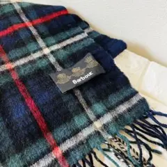 【美品】Barbour チェック柄ウールマフラー