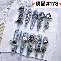 178現品推しネイルチップ付け爪量産型姫ギャルクロムハーツチークy2k痛ネイル