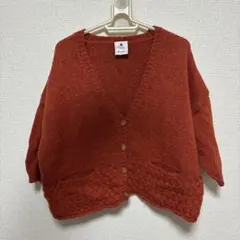 niko and ... オレンジ Vネック ニット　カーディガン