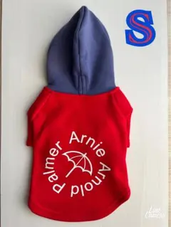 未使用・訳ありARNOLD PALMER/犬服 サークルパーカー レッド（S）