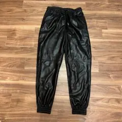 ZARA ザラ フェイクレザー ジョガーパンツ ブラック XS