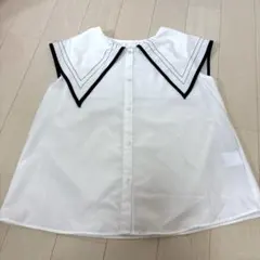セーラー襟 ノースリーブシャツ M