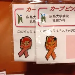 カープピンクリボンバッチ2個セット