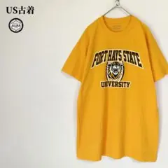 GILDAN　カレッジTシャツ　US古着　USA直輸入　FHSU　イエロー　M