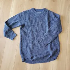 美品◇GLOBAL WORK◇リブ編みブルーセーター◇M◇長袖