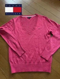 TOMMY HILFIGER Vネックニット ピンク Sサイズのサムネイル