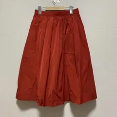 美品✨フレアスカート　ウエスト裏ゴム　レトロ　赤 無地