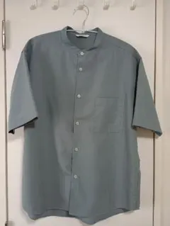 URBAN RESEARCH DOORS バンドカラーシャツ ブルーグレーのサムネイル