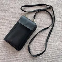 スマホショルダー ブラック 多機能 ショルダーバッグ