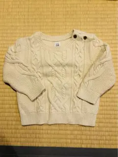 Baby GAP ケーブル編みニット 18-24M 白