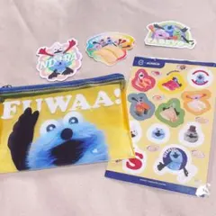 パペットスンスン　コラボ限定　スシロー　クリアポーチ&シール　ステッカー