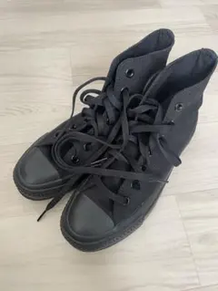 〈未使用〉コンバース オールブラック ハイカット スニーカー　23.5㎝