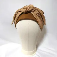 アダムエロペ　リボン付きブラウンヘアバンド　ベージュのサムネイル