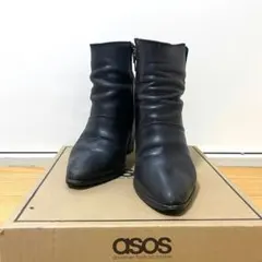 ASOSdesign ハイヒール アンクルソックブーティ 黒