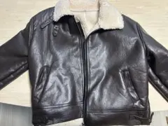 ブラウンレザー ボア裏地 ジャケット