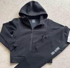 ブラックジャージ上下セット フード付き