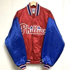 MLB サテンジャケット　90年代 フィラデルフィア フィリーズ Lサイズのサムネイル