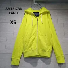 AMERICAN EAGLE　蛍光イエロー　薄手　裏起毛　春パーカー　レディースのサムネイル