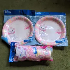 ディズニー マリー 紙コップ 紙皿セット