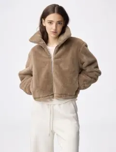 GU フラッフィーブルゾン　ブラウン