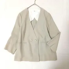 イエナ ダブルブレストノーカラージャケット ダブルブレスト フォーマル Vカラーのサムネイル