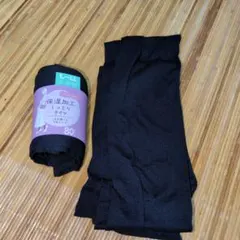 保湿加工 しっとりタイツ L~LL ブラック黒80デニール(新品)