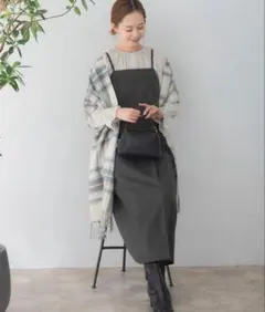 【美品】urban research rosso ストレートツイードキャミワンピ
