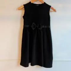 140cm 黒 ノースリーブワンピース（リボン付き）