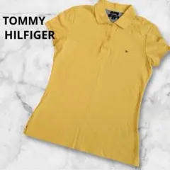 TOMMY HILFIGERトミーヒルフィガーポロシャツ S/P黄色半袖ロゴ刺繍