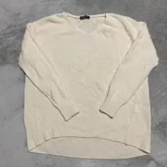 【SPICK AND SPAN 】アイボリー Vネックセーター 羊毛カシミヤ混