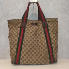 正規品　グッチ　GUCCI シェリーライン　GGキャンバス トートバッグのサムネイル