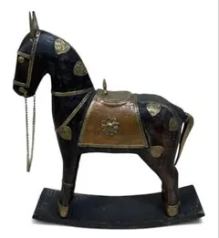 蚤の市購入品 動物モチーフ ロッキングホース型 金属製オブジェ - メルカリ