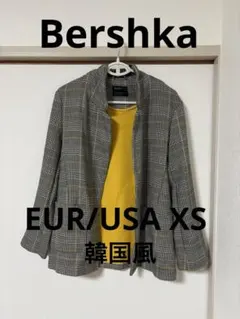 【美品】Bershka チェック柄ジャケット XS イエローラインのサムネイル