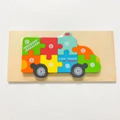 消防車パズル 木製 知育玩具