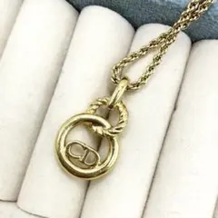 【Christian Dior】 CDロゴ サークル ネックレス ゴールド