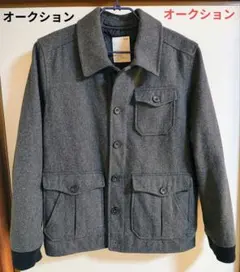 Gap ギャップ L ウール混 中綿 メルトン ブルゾン グレー ジャケット