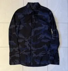 美品 Armani Exchange スリムフィットシャツ ネイビーのサムネイル