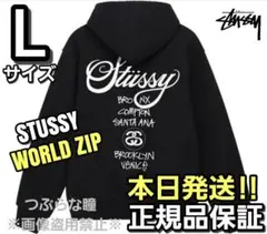 Stussy WORLD ZIP パーカー Lサイズ ブラック