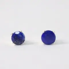 S925 ラピスラズリ 5mm 天然石 シンプル シルバー ピアス