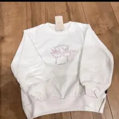 petit main バレリーナ刺繍 トレーナー ホワイト