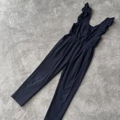 ネイビー フリル付きオーバーオール 120