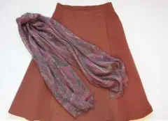 定価5万★注目色ブラウン★デザインワークス一年中着れる便利な素材スカート大草直子