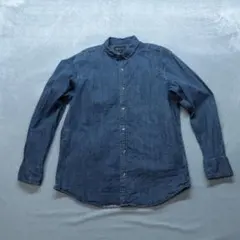 I.N.C 古着 A0490 デニムシャツ L ネイビー ストレッチ