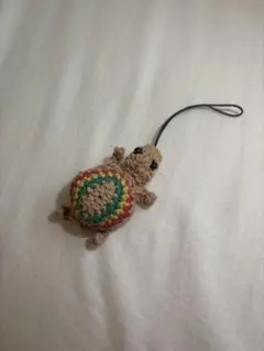 あみぐるみ カメ キーホルダー ハンドメイド キーホルダー