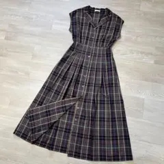 Ballseyトゥモローランド バレッタプラッドオープンカラーシャツワンピース