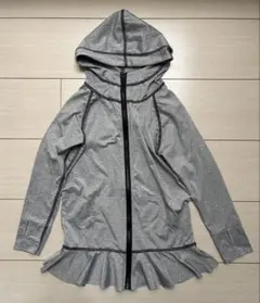 フード付き裾フリルラッシュガード 120cm グレー